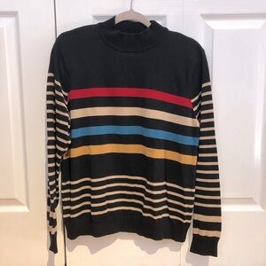 ☀️ Northern Reflections Mockneck Striped Knit Sweater Size XL